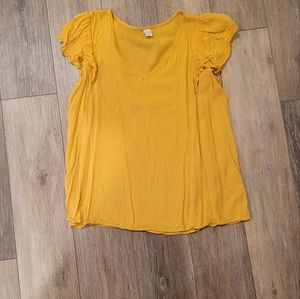 Old Navy Yellow Short Sleeve Blouce- Medium